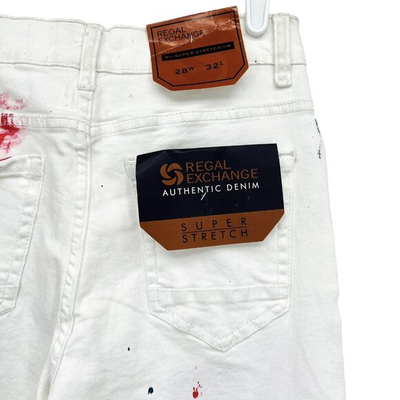 NWT REGAL EXCHANGE Men Super Stretch Distressed Slim Jeans Size 28x32  (W27xL30) - Picture 8 of 12